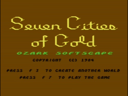 Title Screen of Seven Cities of Gold for Commodore 64